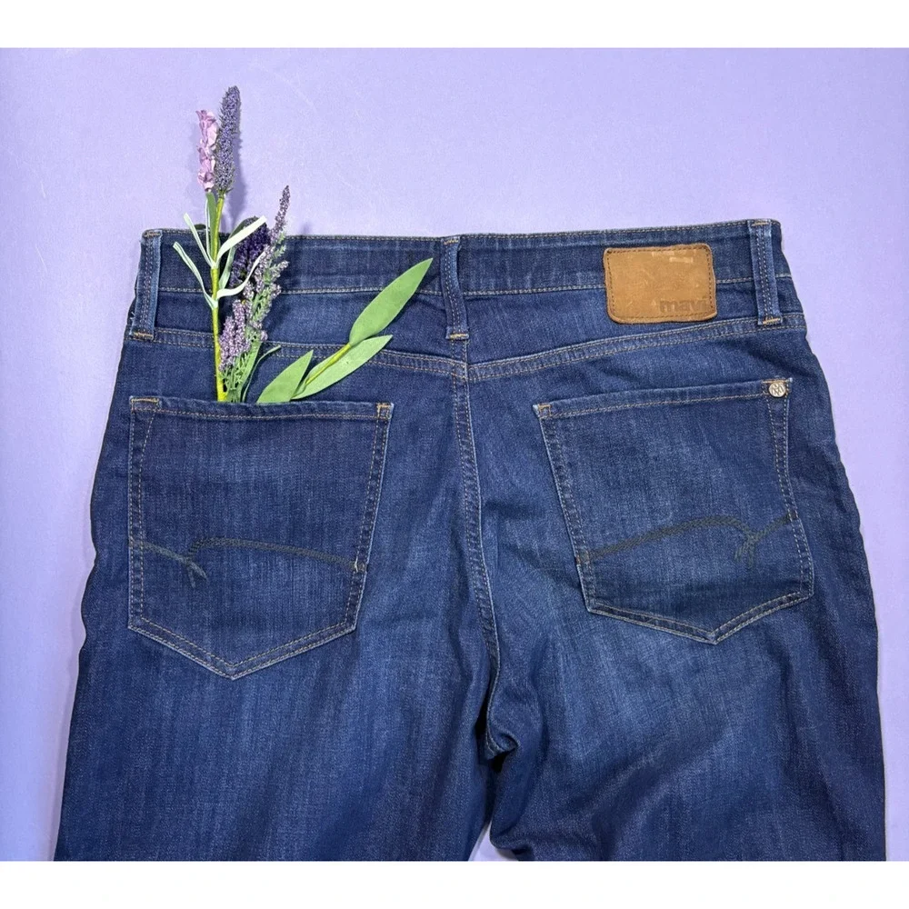 Mavi Jeans Men’s 35x30 Med Wash Myles Straight Leg Salvage Whiskering